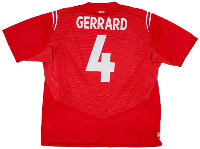 Umbro 2004-06 England Away Shirt Gerrard #4 - 9/10 - (3XL)