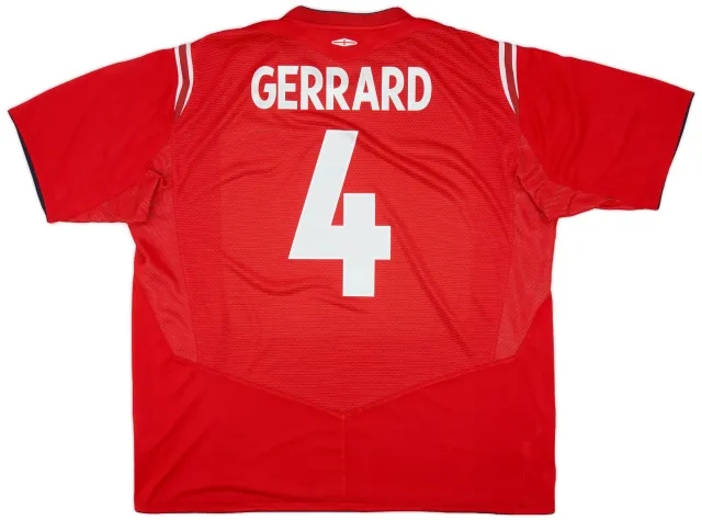 Umbro 2004-06 England Away Shirt Gerrard #4 - 5/10 - (3XL)