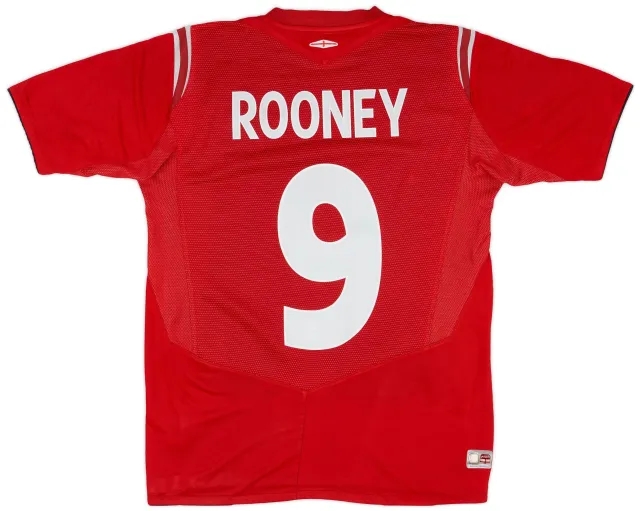 Umbro 2004-06 England Away Shirt Rooney #9 - 9/10 - (S)