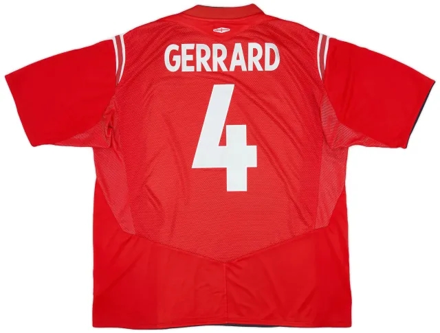 Umbro 2004-06 England Away Shirt Gerrard #4 - 7/10 - (XL)