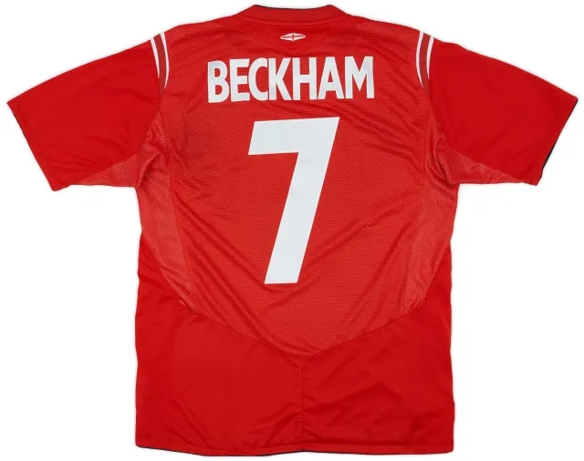 Umbro 2004-06 England Away Shirt Beckham #7 - 6/10 - (M)
