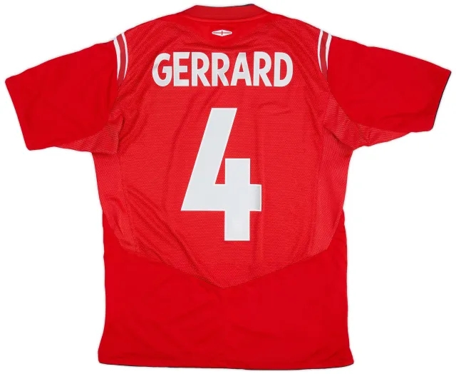 Umbro 2004-06 England Away Shirt Gerrard #4 - 6/10 - (M)