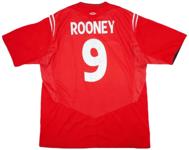 Umbro 2004-06 England Away Shirt Rooney #9 - 5/10 - (XL)
