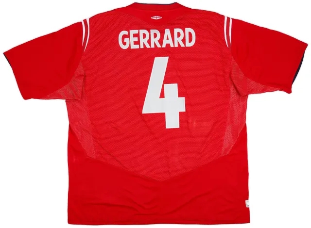 Umbro 2004-06 England Away Shirt Gerrard #4 - 7/10 - (3XL)