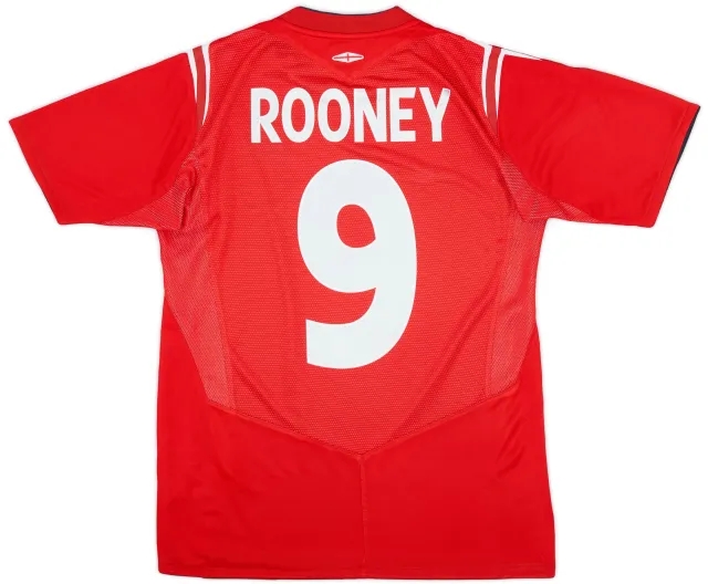 Umbro 2004-06 England Away Shirt Rooney #9 - 9/10 - (S)