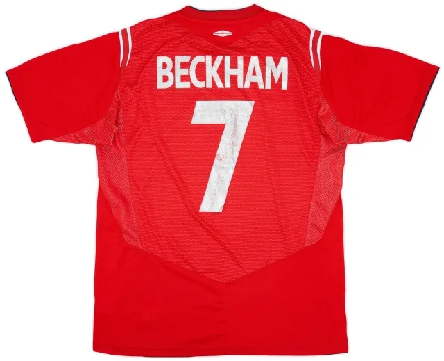 Umbro 2004-06 England Away Shirt Beckham #7 - 6/10 - (M)