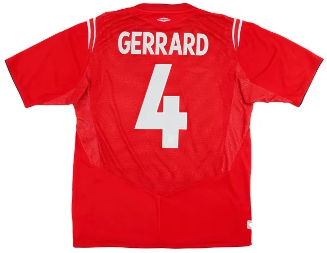 Umbro 2004-06 England Away Shirt Gerrard #4 - 9/10 - (L)