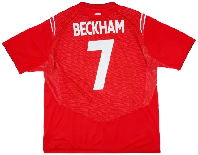 Umbro 2004-06 England Away Shirt Beckham #7 - 6/10 - (XXL)