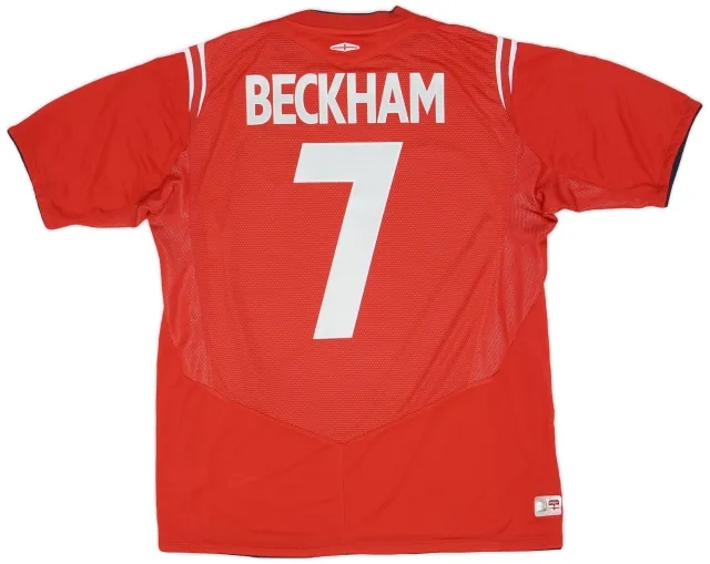 Umbro 2004-06 England Away Shirt Beckham #7 - 6/10 - (L)