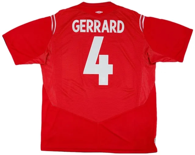 Umbro 2004-06 England Away Shirt Gerrard #4 - 6/10 - (XL)
