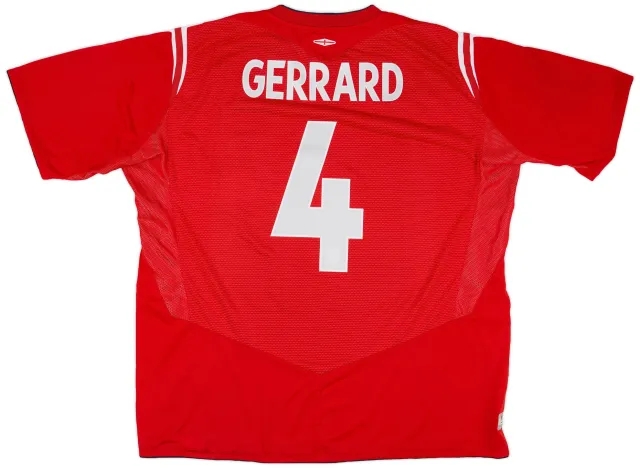 Umbro 2004-06 England Away Shirt Gerrard #4 - 8/10 - (3XL)