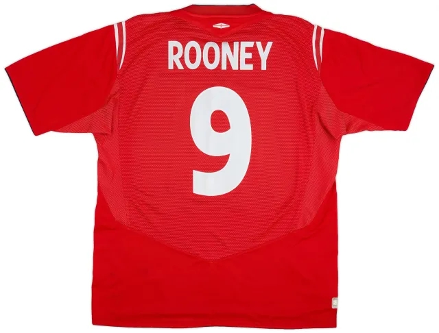 Umbro 2004-06 England Away Shirt Rooney #9 - 7/10 - (XL)