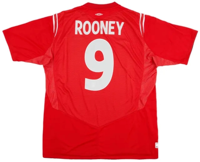 Umbro 2004-06 England Away Shirt Rooney #9 - 6/10 - (XL)