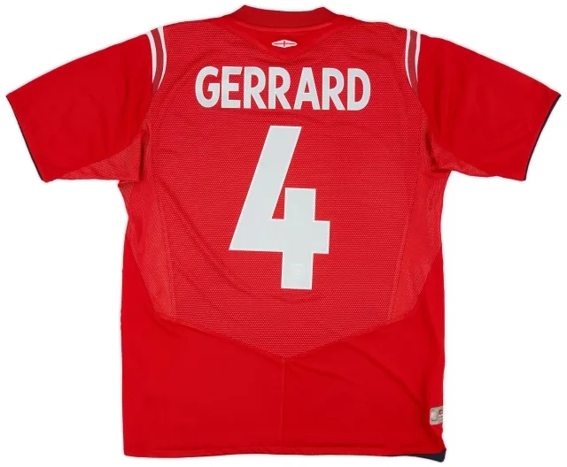 Umbro 2004-06 England Away Shirt Gerrard #4 - 8/10 - (L)