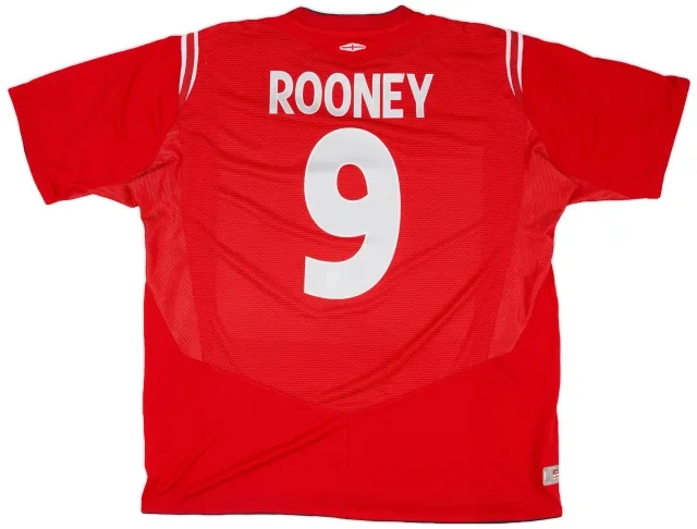 Umbro 2004-06 England Away Shirt Rooney #9 - 7/10 - (XXL)
