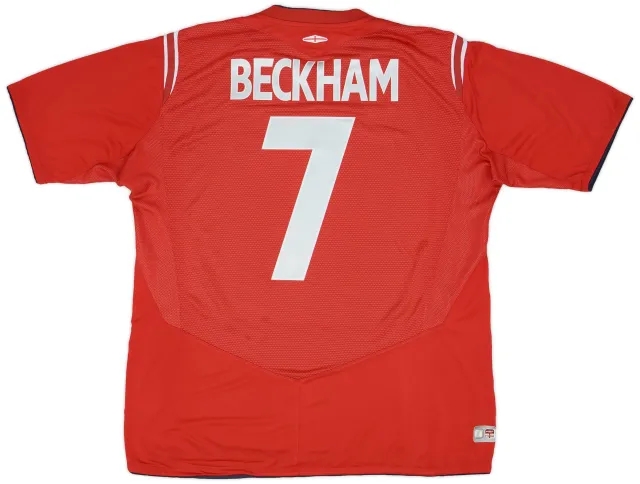 Umbro 2004-06 England Away Shirt Beckham #7 - 7/10 - (XL)
