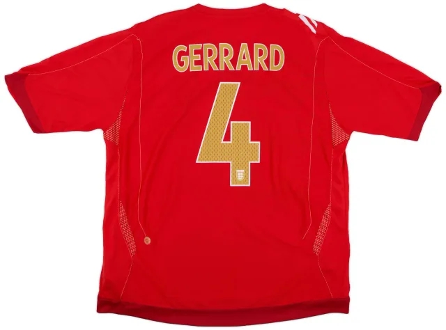 Umbro 2006-08 England Away Shirt Gerrard #4 - 8/10 - (XXL)