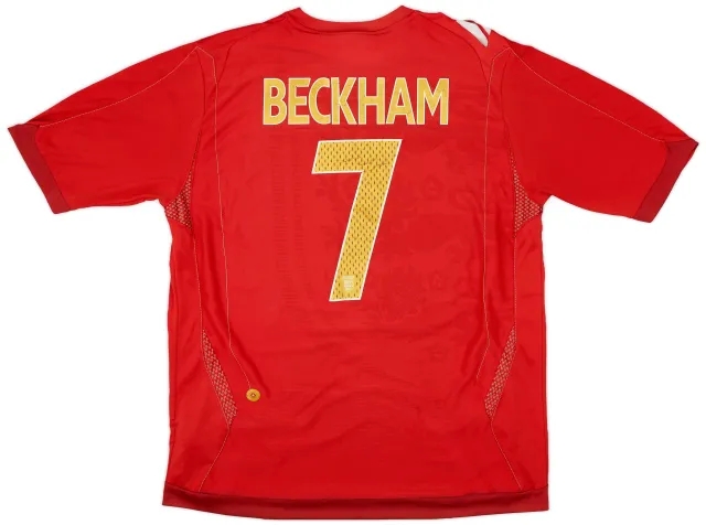 Umbro 2006-08 England Away Shirt Beckham #7 - 6/10 - (L)