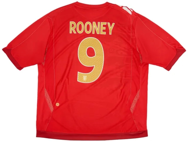 Umbro 2006-08 England Away Shirt Rooney #9 - 5/10 - (XXL)