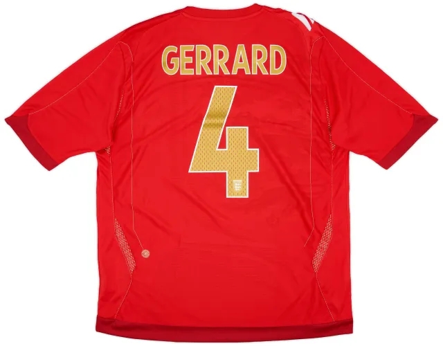 Umbro 2006-08 England Away Shirt Gerrard #4 - 7/10 - (XL)