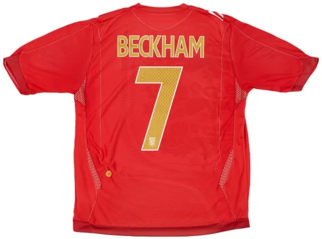 Umbro 2006-08 England Away Shirt Beckham #7 - 7/10 - (L)