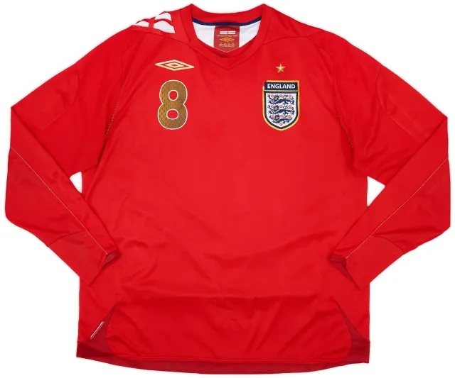 Umbro 2006-08 England Away L/S Shirt #8 - 5/10 - (XL)