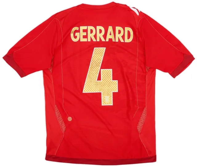 Umbro 2006-08 England Away Shirt Gerrard #4 - 6/10 - (S)