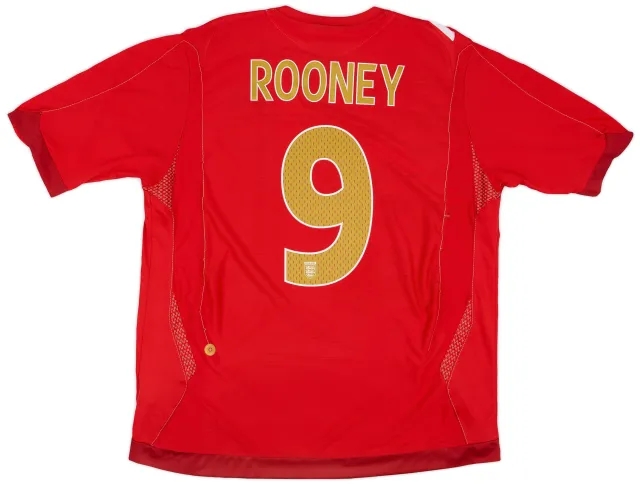 Umbro 2006-08 England Away Shirt Rooney #9 - 6/10 - (XL)