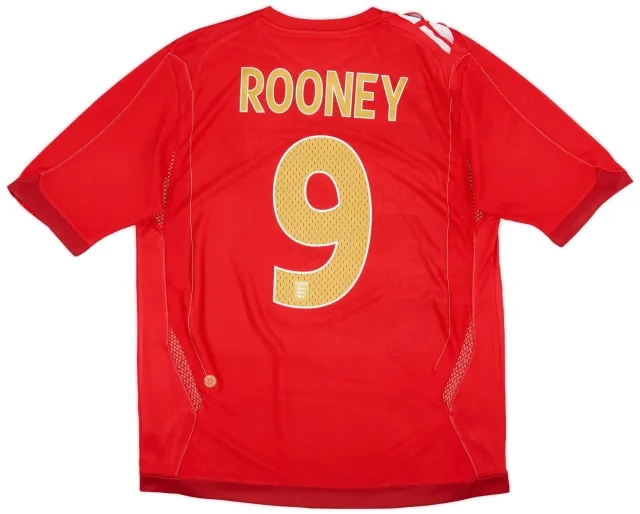 Umbro 2006-08 England Away Shirt Rooney #9 - 6/10 - (L)