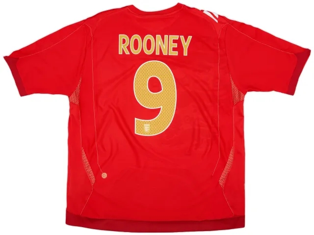 Umbro 2006-08 England Away Shirt Rooney #9 - 6/10 - (XXL)