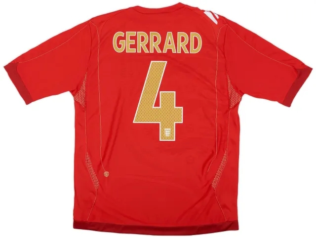 Umbro 2006-08 England Away Shirt Gerrard #4 - 5/10 - (L)