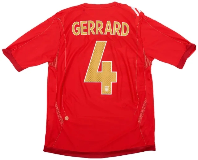 Umbro 2006-08 England Away Shirt Gerrard #4 - 5/10 - (L)
