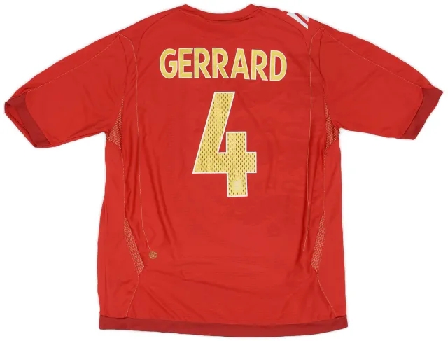 Umbro 2006-08 England Away Shirt Gerrard #4 - 6/10 - (L)