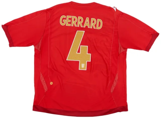 Umbro 2006-08 England Away Shirt Gerrard #4 - 7/10 - (XXL)