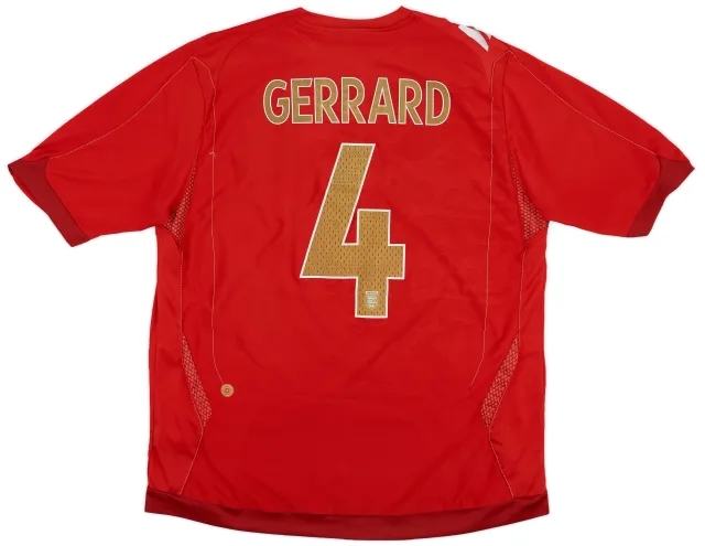 Umbro 2006-08 England Away Shirt Gerrard #4 - 7/10 - (XL)