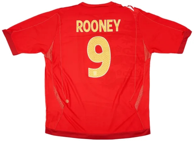 Umbro 2006-08 England Away Shirt Rooney #9 - 7/10 - (XL)