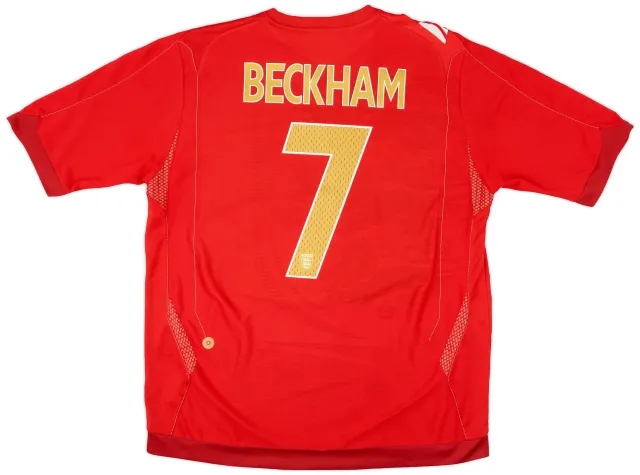 Umbro 2006-08 England Away Shirt Beckham #7 - 6/10 - (XL)