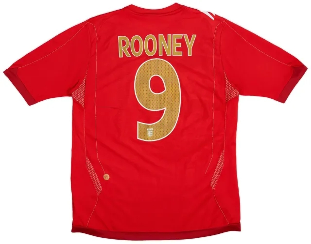 Umbro 2006-08 England Away Shirt Rooney #9 - 8/10 - (M)