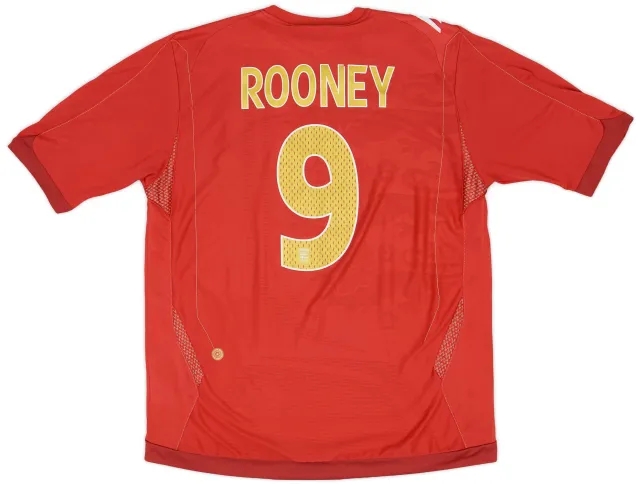Umbro 2006-08 England Away Shirt Rooney #9 - 7/10 - (L)
