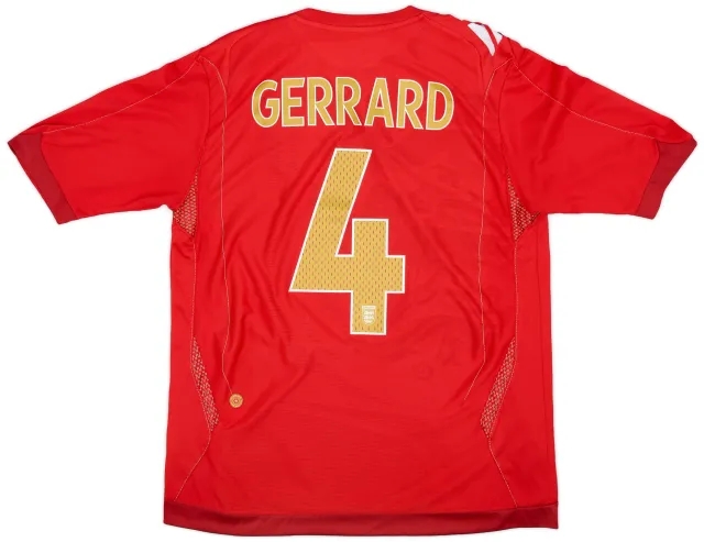 Umbro 2006-08 England Away Shirt Gerrard #4 - 6/10 - (L)