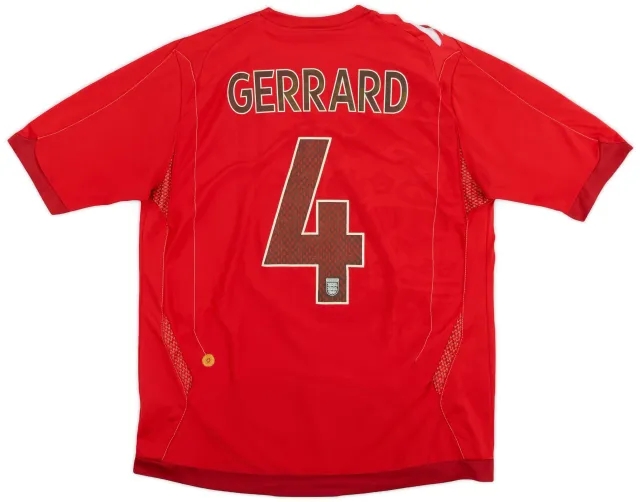 Umbro 2006-08 England Away Shirt Gerrard #4 - 4/10 - (L)