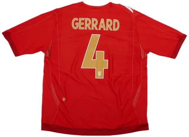 Umbro 2006-08 England Away Shirt Gerrard #4 - 9/10 - (XXL)
