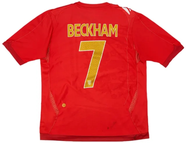 Umbro 2006-08 England Away Shirt Beckham #7 - 6/10 - (L)