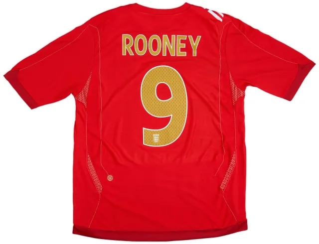 Umbro 2006-08 England Away Shirt Rooney #9 - 7/10 - (L)