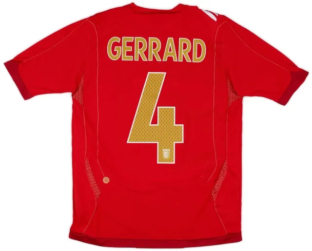 Umbro 2006-08 England Away Shirt Gerrard #4 - 6/10 - (S)