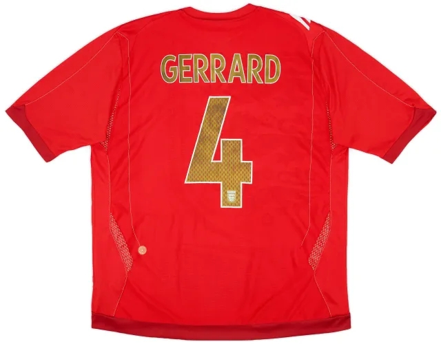 Umbro 2006-08 England Away Shirt Gerrard #4 - 5/10 - (XL)