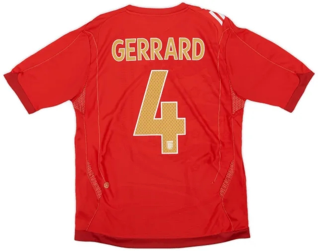 Umbro 2006-08 England Away Shirt Gerrard #4 - 5/10 - (L)