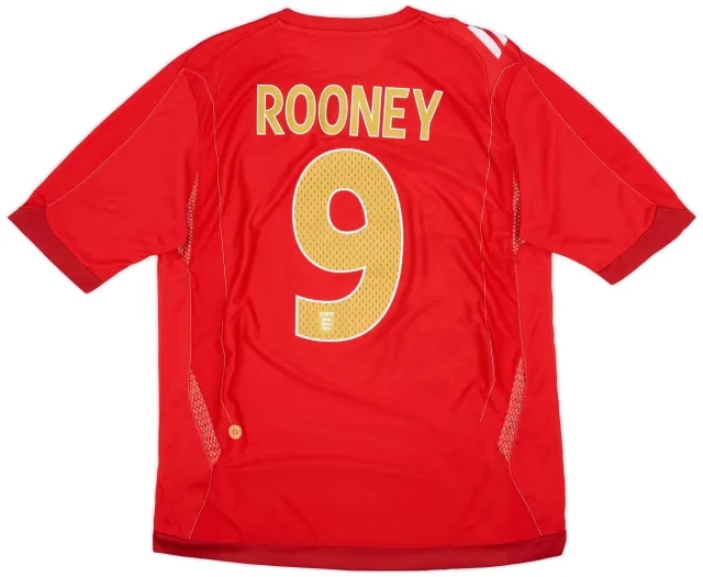Umbro 2006-08 England Away Shirt Rooney #9 - 7/10 - (L)