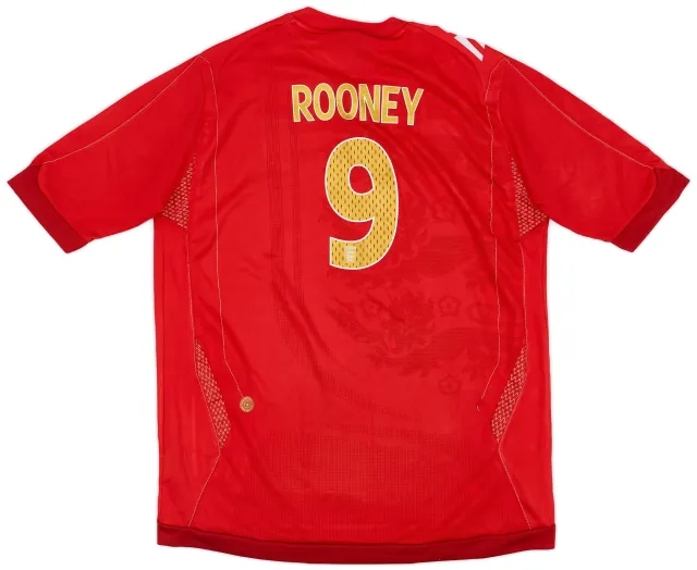 Umbro 2006-08 England Away Shirt Rooney #9 - 4/10 - (XL.Boys)