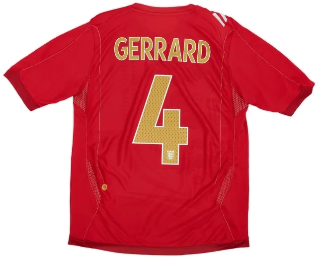 Umbro 2006-08 England Away Shirt Gerrard #4 - 6/10 - (M)